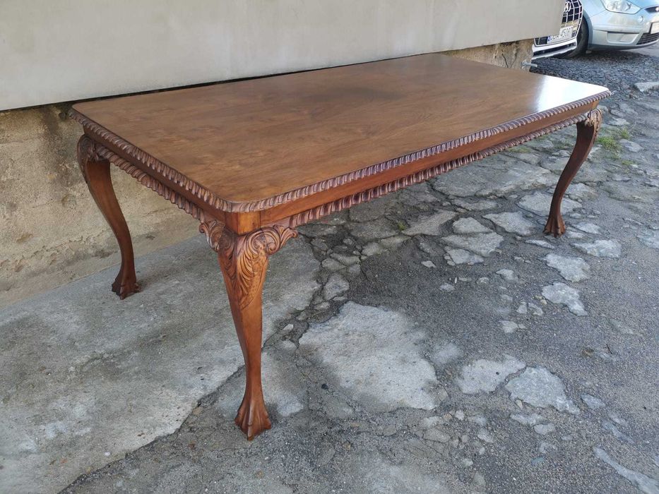 *Stół drewniany rzeźbiony styl Chippendale, elegancki*transport