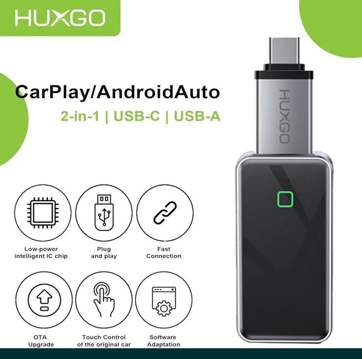 Bezprzewodowy Adapter CarPlay 2in1 wireless USB C Usb A