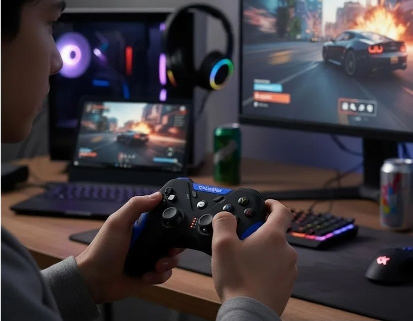 Gamepad DuLingKer Bluetooth/2.4G – PC, PS3, Android, Wibracje, Joystic