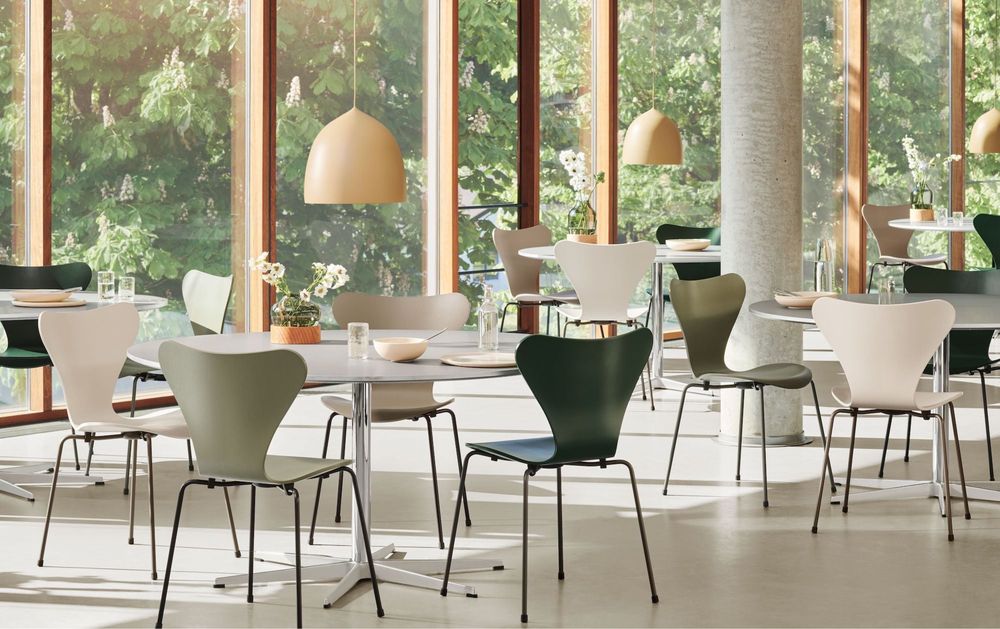 4 Cadeiras de Jantar Vermelhas | Design | Estilo Arne Jacobsen