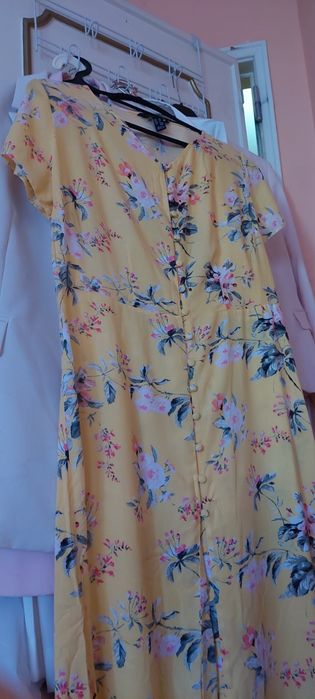 Vestido maxi novo de flores amarelas MLarelo