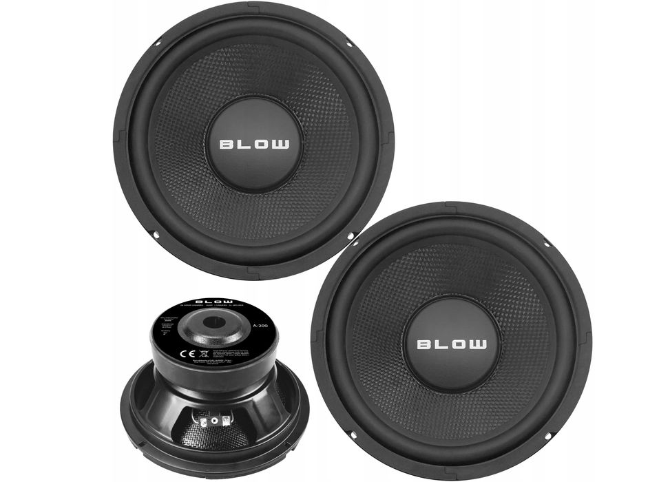 2x Mocny GŁOŚNIK samochodowy NISKOTONOWY 300W 8" basowy 200mm ZESTAW