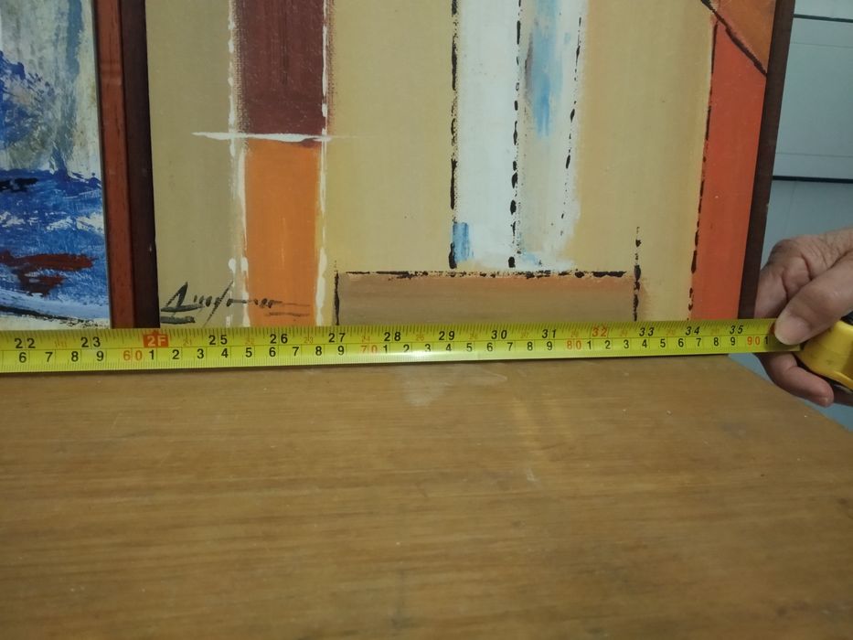 Conjunto 3 quadros pintados sob madeira, flores, moldura incorporada