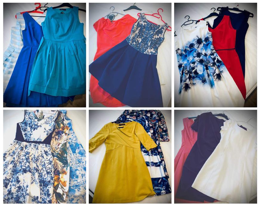 jak reserved sukienka granatowa 12 / L M 38 elegancka koronka komunia
