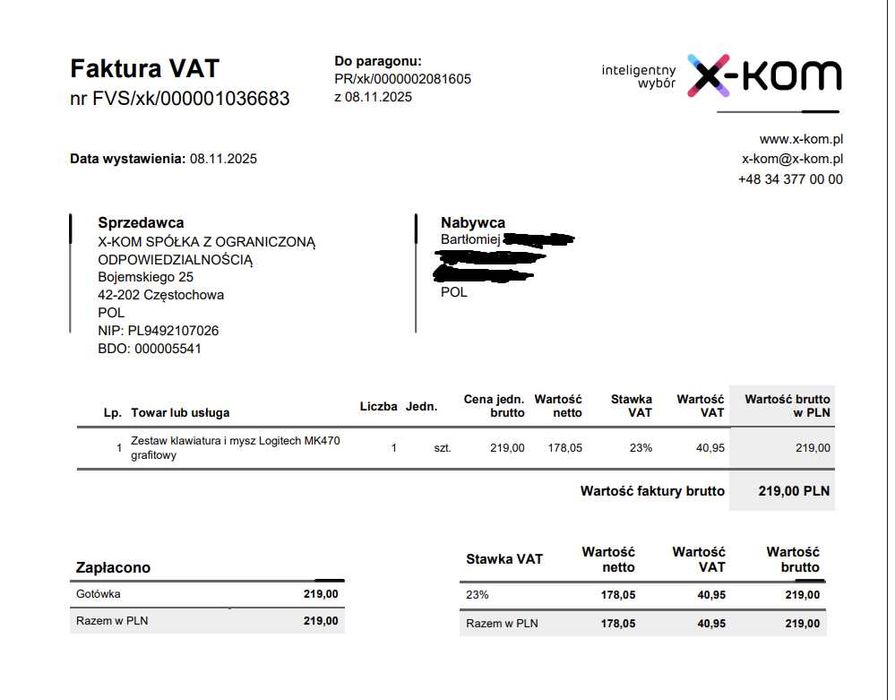 Logitech MK470 gwarancja