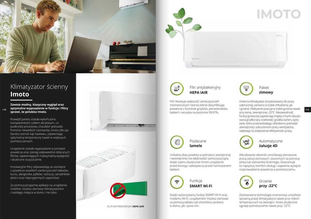 Klimatyzacja - Rotenso, Sinclair, Gree / IMOTO 3,5kW A+++/A++