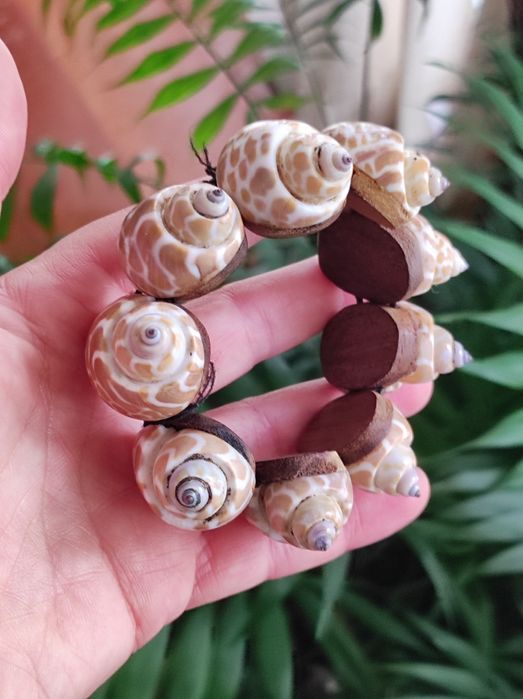 Pulseira vintage búzios grandes