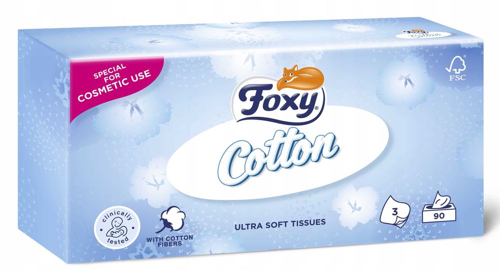 Chusteczki higieniczne foxy cotton box 90 szt. - 1 op.