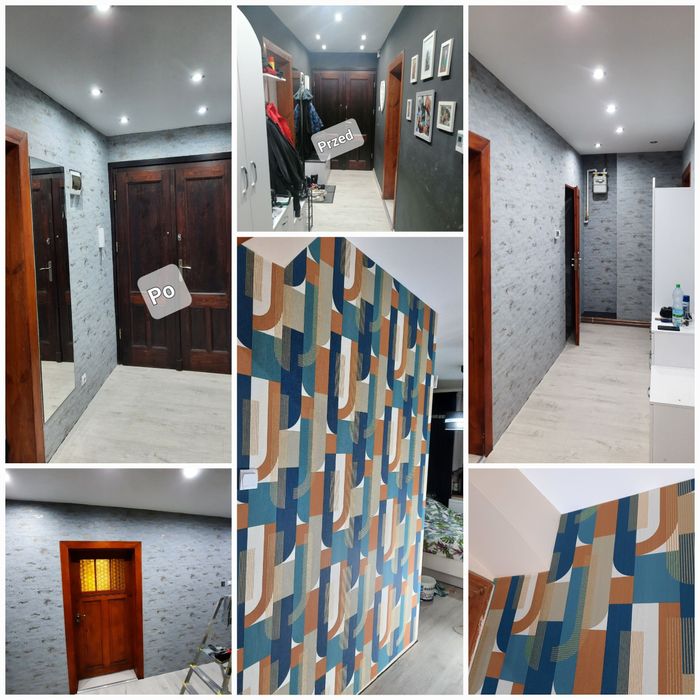 Tapetowanie, malowanie ścian i sufitów,