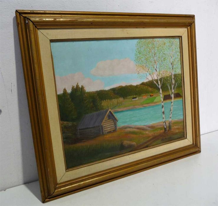 obraz na dykcie w drewnianej ramie 47x40cm