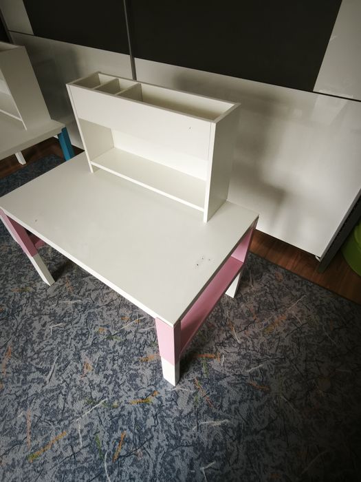 IKEA PÅHL biurko dziecięce regulowane + nadstawka | 2 sztuki