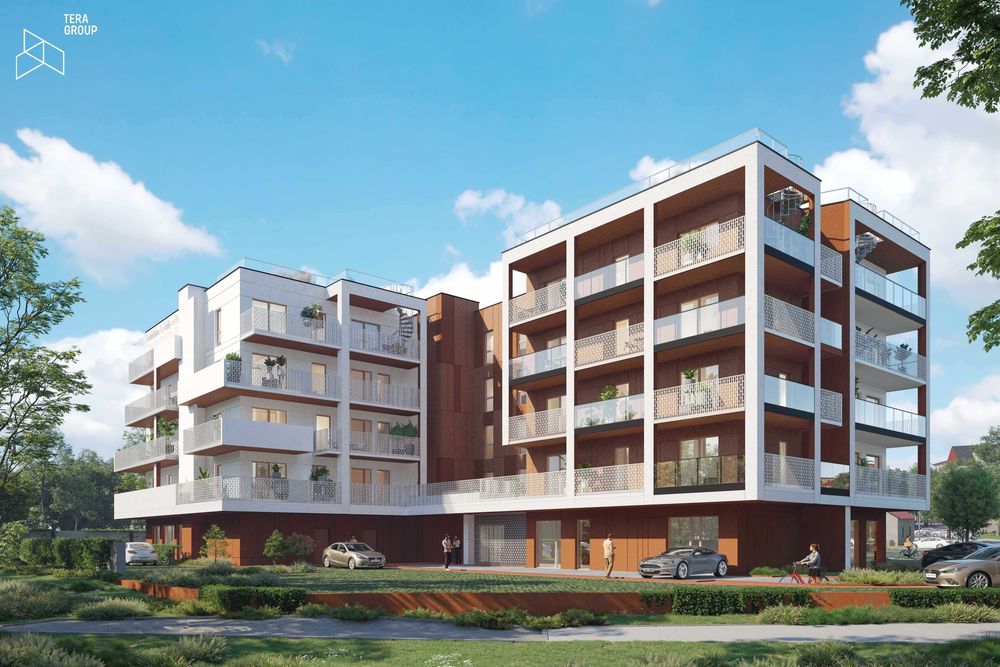 43m2, 3 pokoje, I piętro, duży balkon