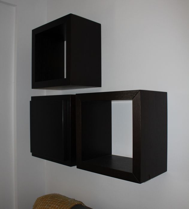 Estante cubos madeira maciça wengue