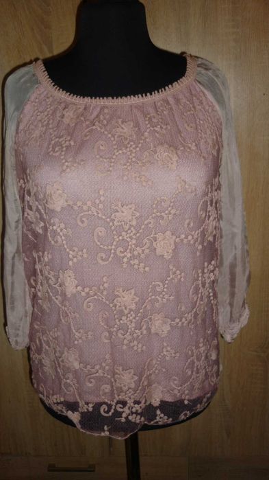 Włoska jedwabna elegancka bluzka  r; M/L