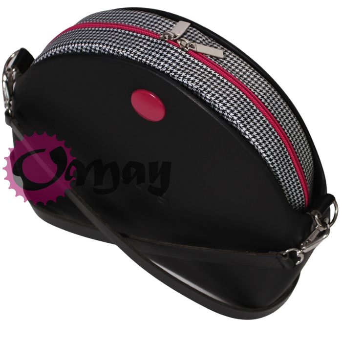 Organizer OBAG MOON LIGHT czarny pepitka róż 2 kieszenie wkład OMAY