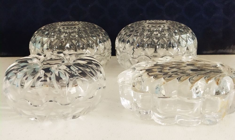 Vintage, guarda-jóias em vidro cristal