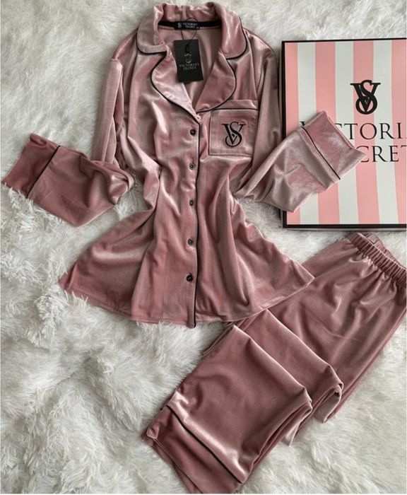 Жіноча піжама бархат victoria’s secret, оксамитова піжама, розмір S М