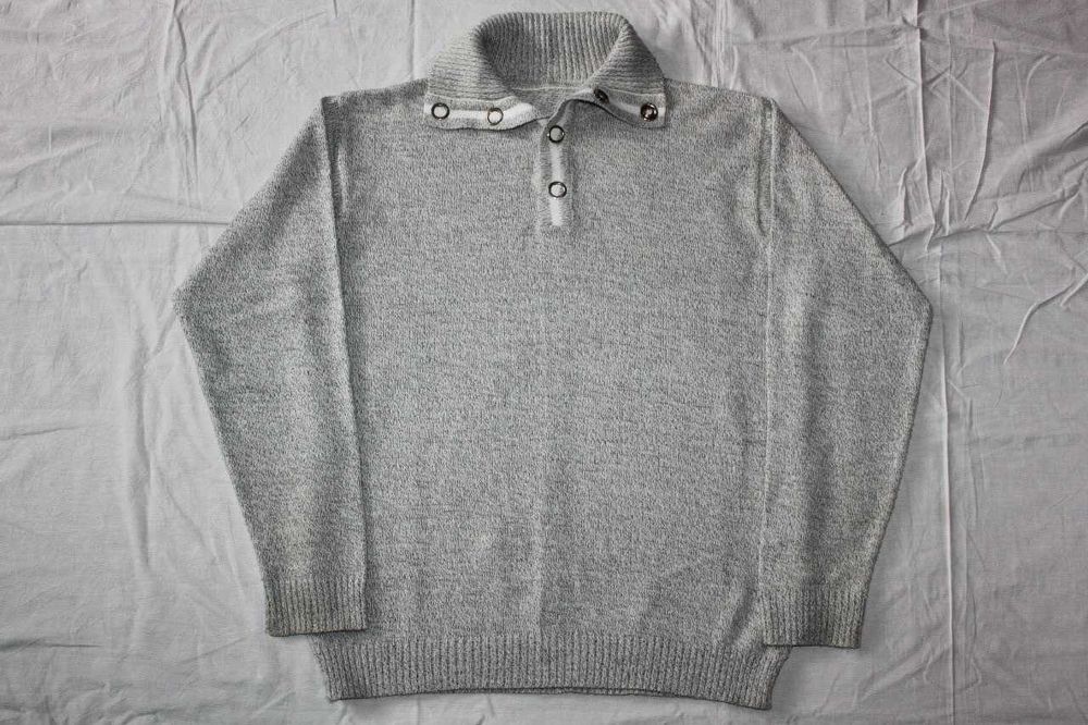 Мужской Свитер с Воротником на Пуговицах (SIZE M)