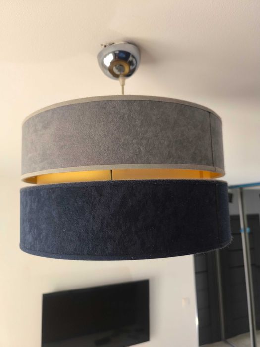 Lampa złota granatowa szara welurowa