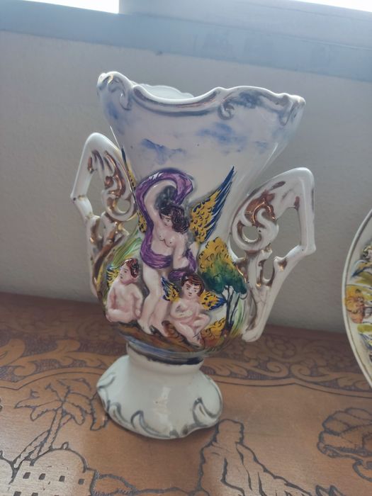 Boleia, prato e jarra antigas- anjos