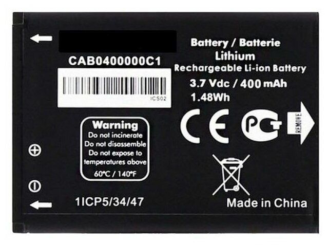 Аккумулятор CAB0400000C1 для Alcatel
750 мА·ч