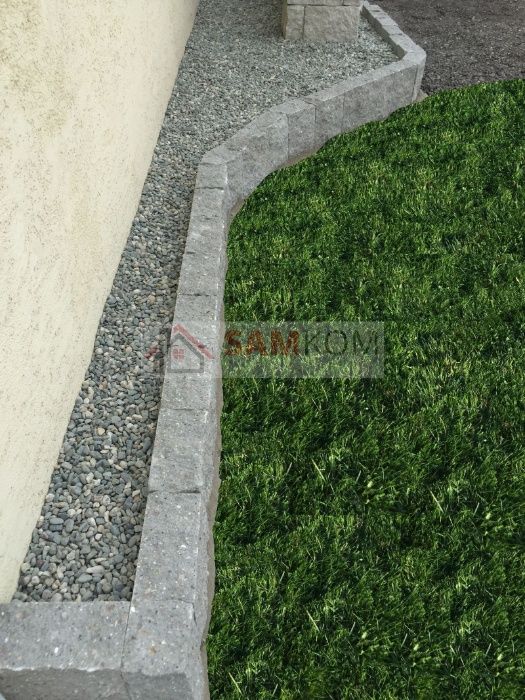 Palisada łupana ogrodowa obrzeże taras 35cm szara