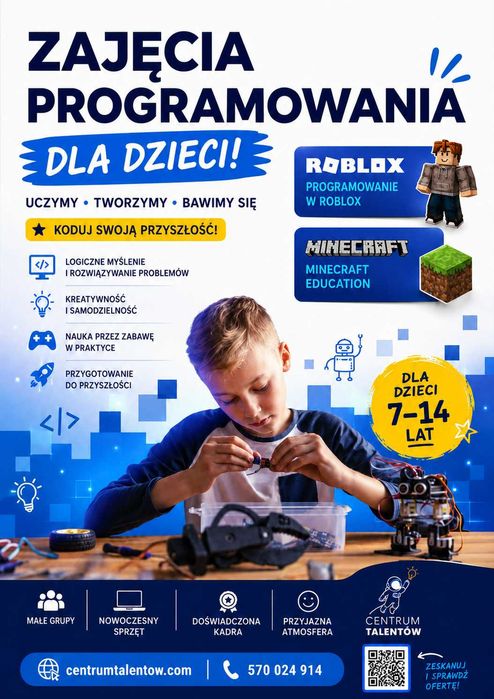 Wakacyjne korepetycje z programowania dla dzieci 7-14 lat Bełchatów, Piotrków Trybunalski, Sulejów i okolice - Roblox, Minecraft