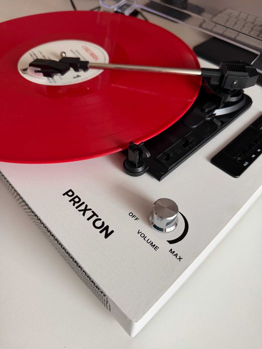 Gramofon PRIXTON Studio Deluxe – biały, jak nowy