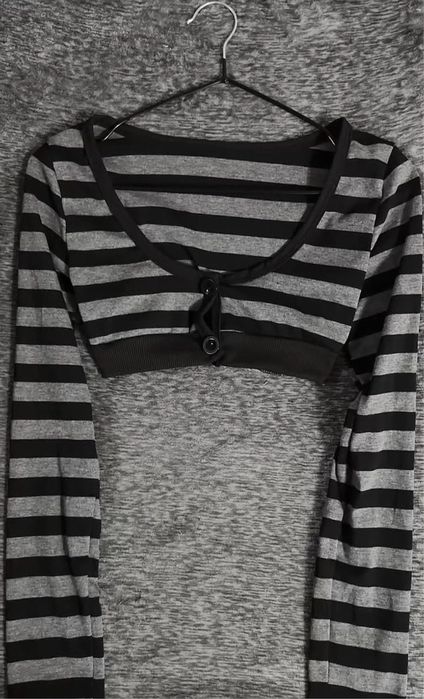 Милое полосатое болеро y2k dark coquette goth archive 2000s top