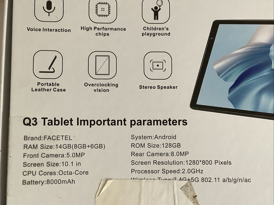 Tablet Facetel de 10.1 polegadas  128GB