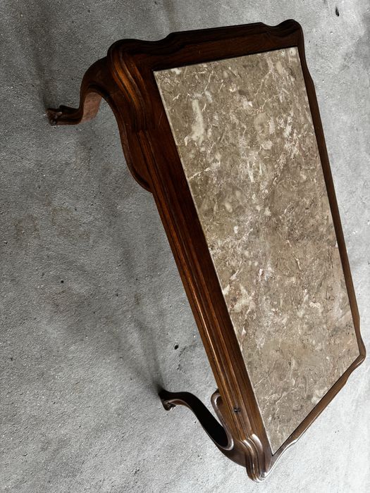 Mesa de centro mármore e madeira