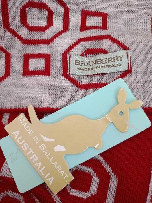 Новий вовняний шарф Branberry з мериносової вовни made in Australia геометричний принт