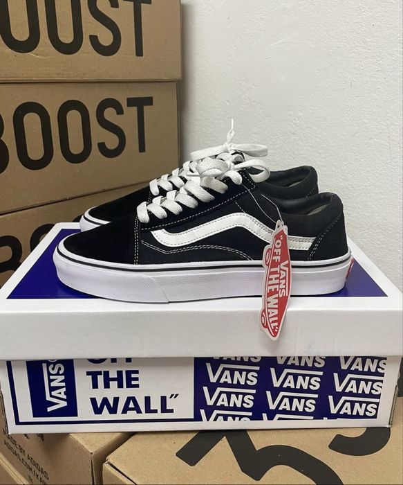 Топ Якість! Кеди Vans Old Skool Classic Black White • Ванс Скул Кну (чорно- білі), vans skool