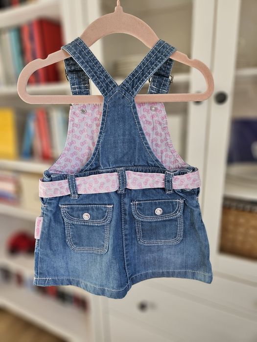Sukienka ogrodniczka jeansowa Hello Kitty H&M rozm. 68