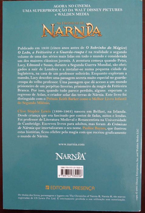 Livro "Narnia - O Leão, a Feiticeira e o Guarda-Roupa"