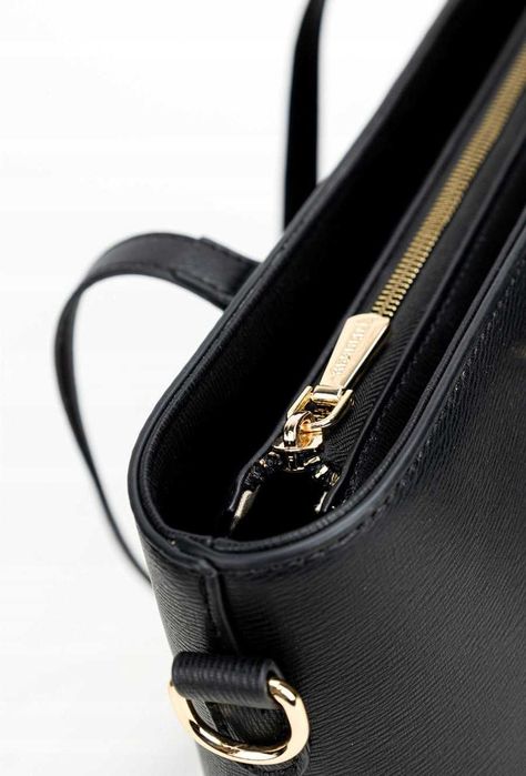 Torebka MONNARI Czarna Klasyczna Shopper Skóra Ekologiczna Duża A4