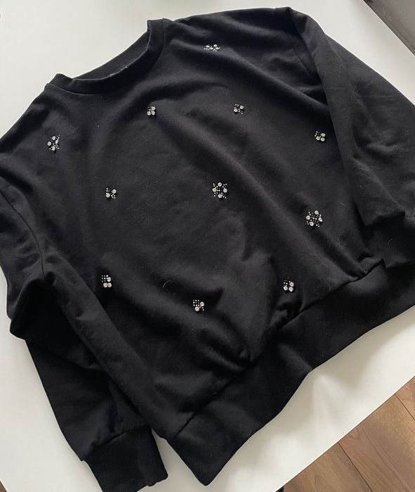 C&A bluza damska, czarna, zdobienia S