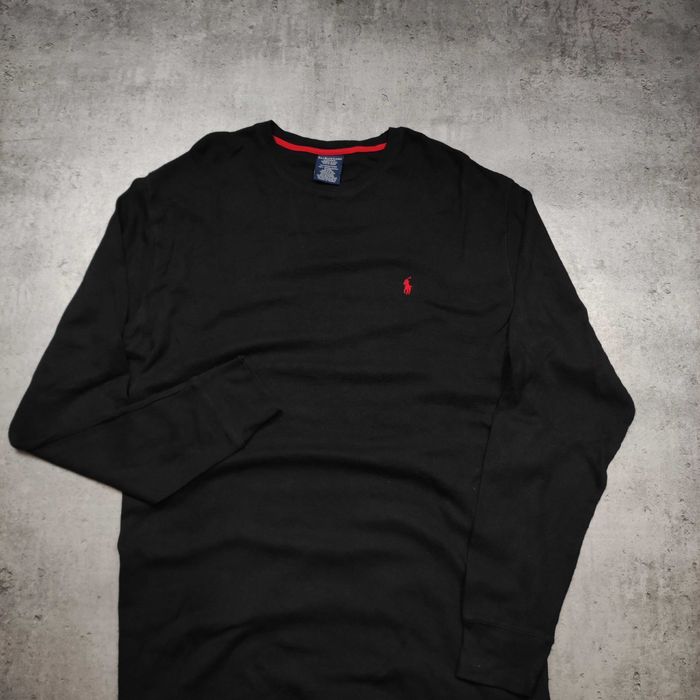 MĘSKA Bluza PREMIUM Sweter Haft Pętelka Czarna Bawełna Ralph Lauren