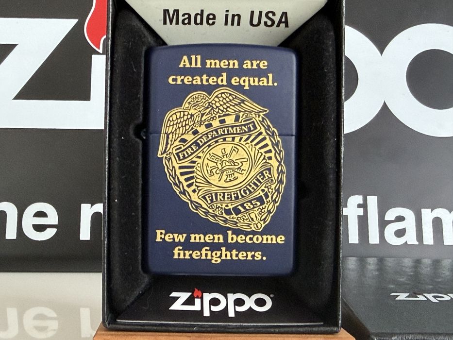 Zapalniczka Zippo Firefighters, strażacy, straż pożarna, Blue Matte, NOWA