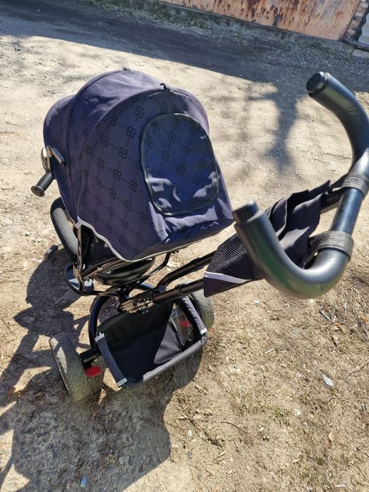 Дитячий триколісний велосипед Best Trike з батьківською ручкою,козирок
