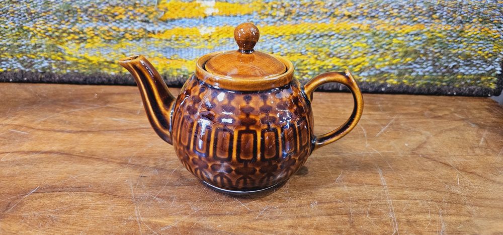 Ceramiczny czajniczek Pruszków, wzór aztecki, mały