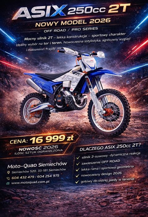 Cross ASIX 250cc 2T raty na telefon