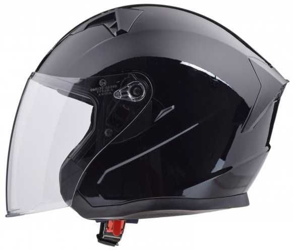 Otwarty KASK Awina Motocykl CZARNY Skuter Chopper ECER 22.06 BLENDA L