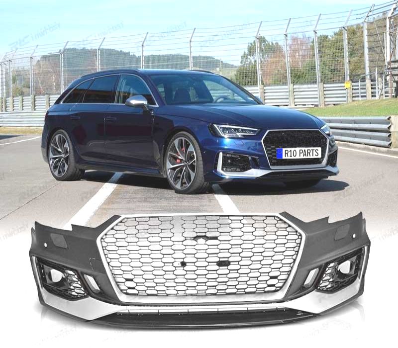 PARA-CHOQUES FRONTAL AUDI A4 B9 15-19 LOOK RS4 PRETO PRATA PDC