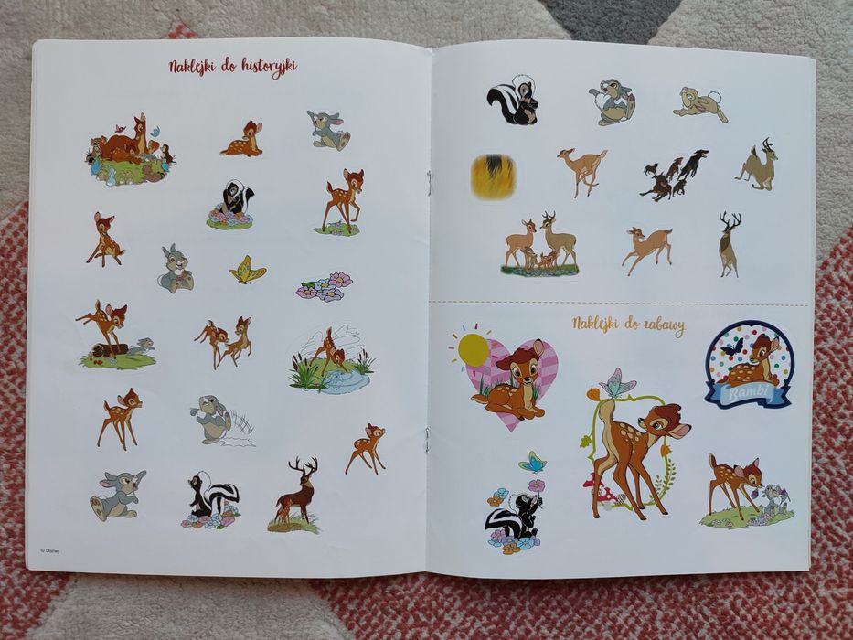 NOWE książki z naklejkami Kubuś Puchatek Bambi