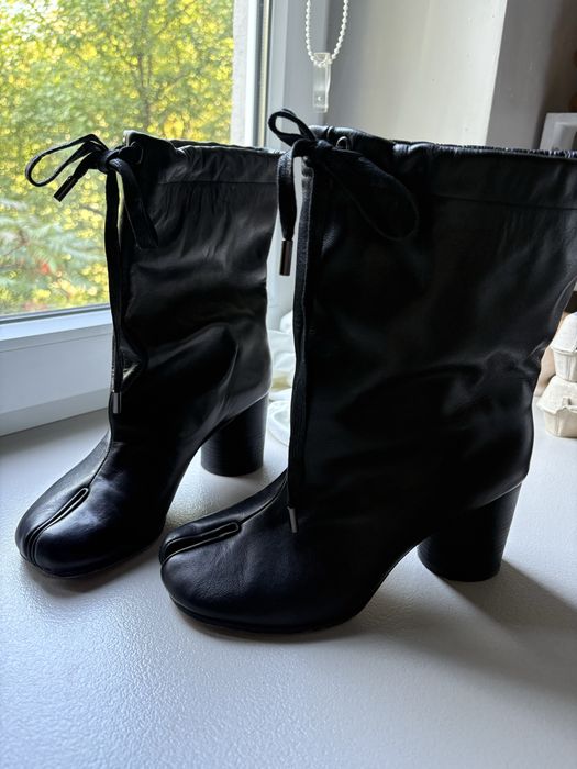 MAISON MARGIELA Чорні шкіряні ботильйони оригінал  Табі