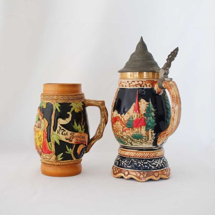 Conjunto de 2 canecas de cerveja alemãs