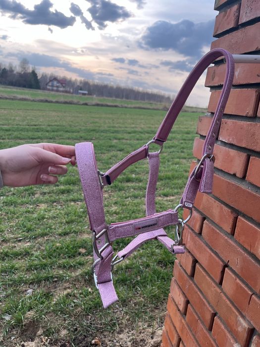 Różowy kantar brokatowy