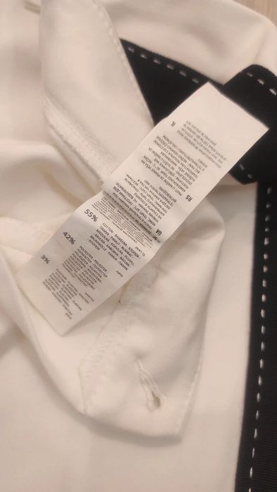 Białe spodnie w kant z lampasem, Reserved, r. 34/XS