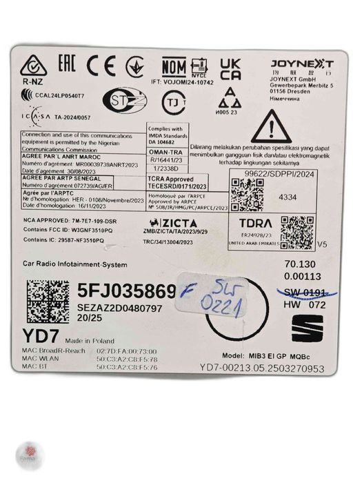 Rádio / Auto Rádio SEAT ARONA